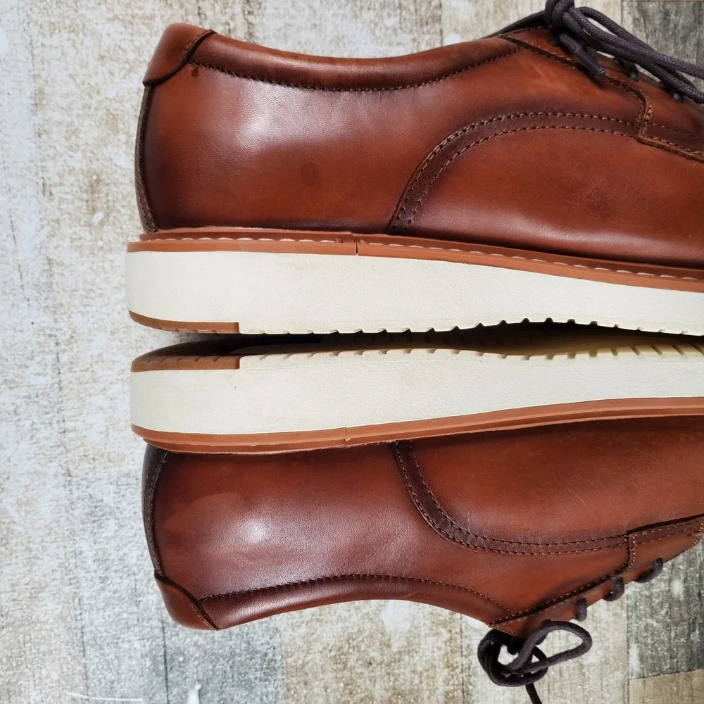 Nordstrom Rack Mens Oxford Sz 13 M Cognac Leather Casual Lace Up Plain Toe